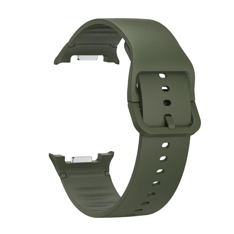 For Samsung Galaxy Watch8 44mm Speed Bezel and Solid Color Stitched Silicone Watch Band(Army Green Black) - free shipping - PMC TechLife - Order now!