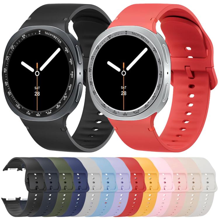 For Samsung Galaxy Watch8 44mm Speed Bezel and Solid Color Stitched Silicone Watch Band(Pink Silver) - free shipping - PMC TechLife - Order now!