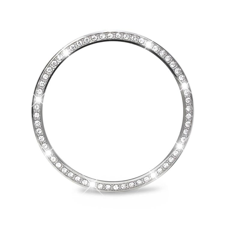 For Samsung Galaxy Watch8 44mm Diamond Bezel and Solid Color Stitched Silicone Watch Band(Official Yellow Silver) - free shipping - PMC TechLife - Order now!