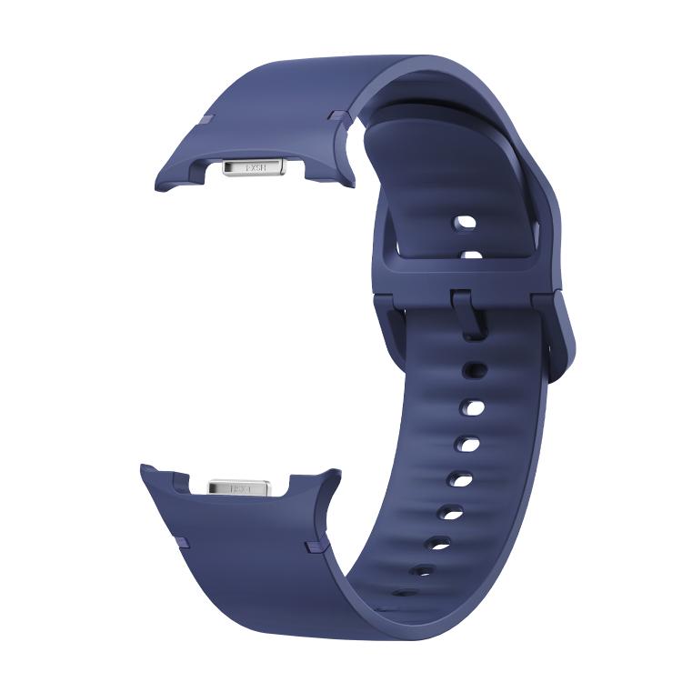 For Samsung Galaxy Watch8 44mm Diamond Bezel and Solid Color Stitched Silicone Watch Band(Midnight Blue Silver) - free shipping - PMC TechLife - Order now!