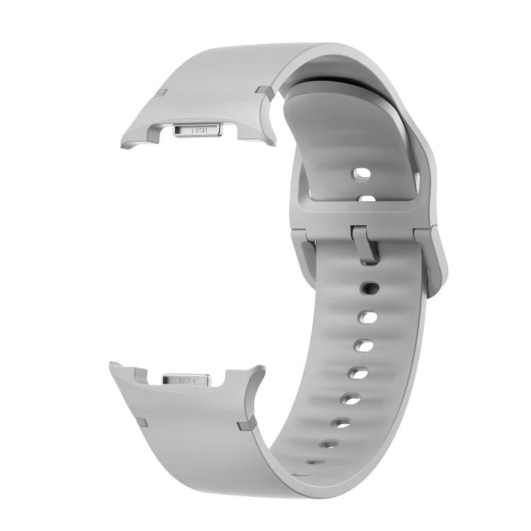 For Samsung Galaxy Watch8 44mm Diamond Bezel and Solid Color Stitched Silicone Watch Band(Gray Black) - free shipping - PMC TechLife - Order now!