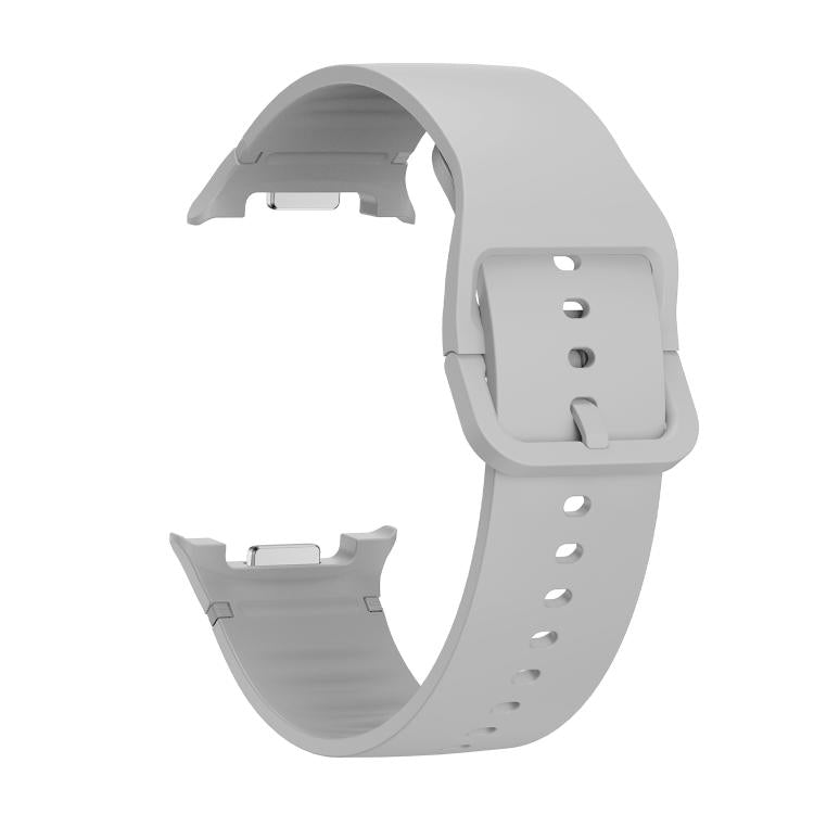For Samsung Galaxy Watch8 44mm Diamond Bezel and Solid Color Stitched Silicone Watch Band(Gray Black) - free shipping - PMC TechLife - Order now!
