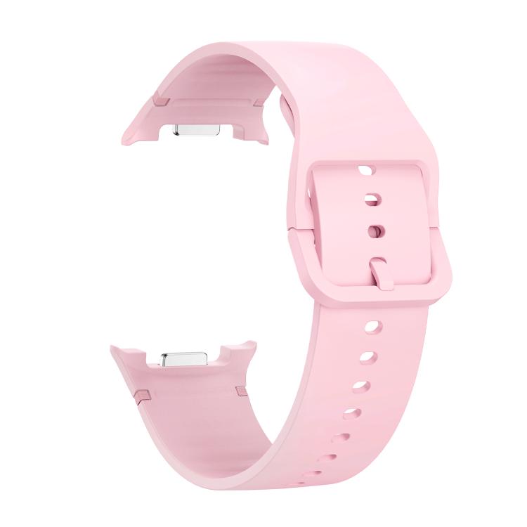 For Samsung Galaxy Watch8 40mm Diamond Bezel and Solid Color Stitched Silicone Watch Band(Light Pink Silver) - free shipping - PMC TechLife - Order now!