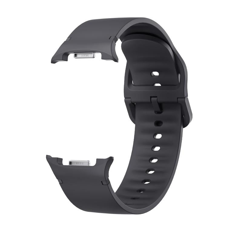 For Samsung Galaxy Watch8 44mm Rhombic Texture Bezel and Solid Color Stitched Silicone Watch Band(Dark Gray Black) - free shipping - PMC TechLife - Order now!
