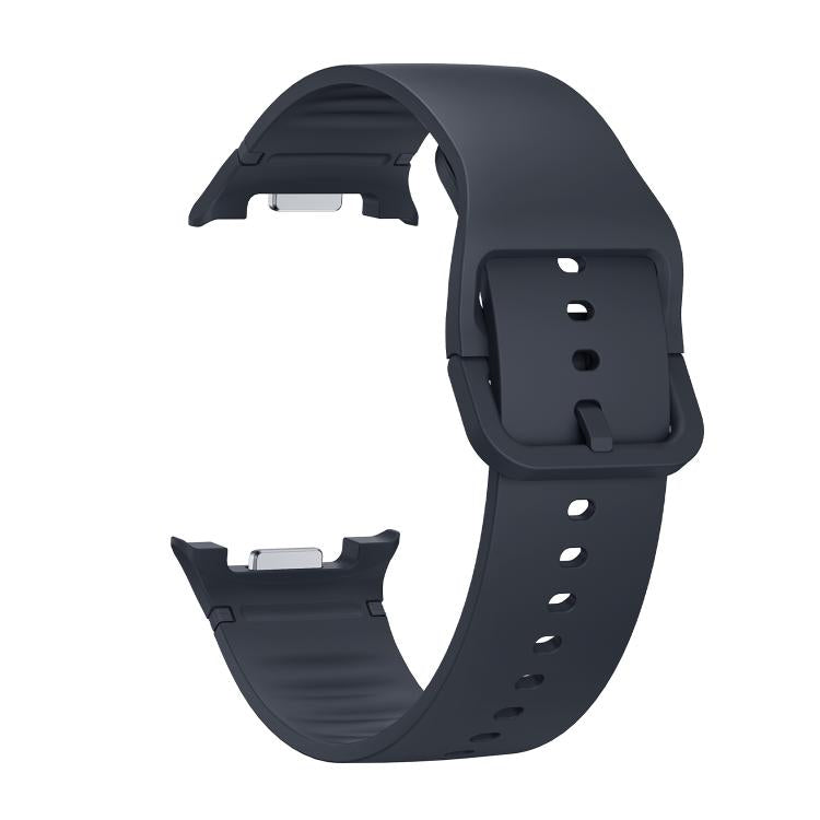 For Samsung Galaxy Watch8 44mm Rhombic Texture Bezel and Solid Color Stitched Silicone Watch Band(Dark Gray Black) - free shipping - PMC TechLife - Order now!
