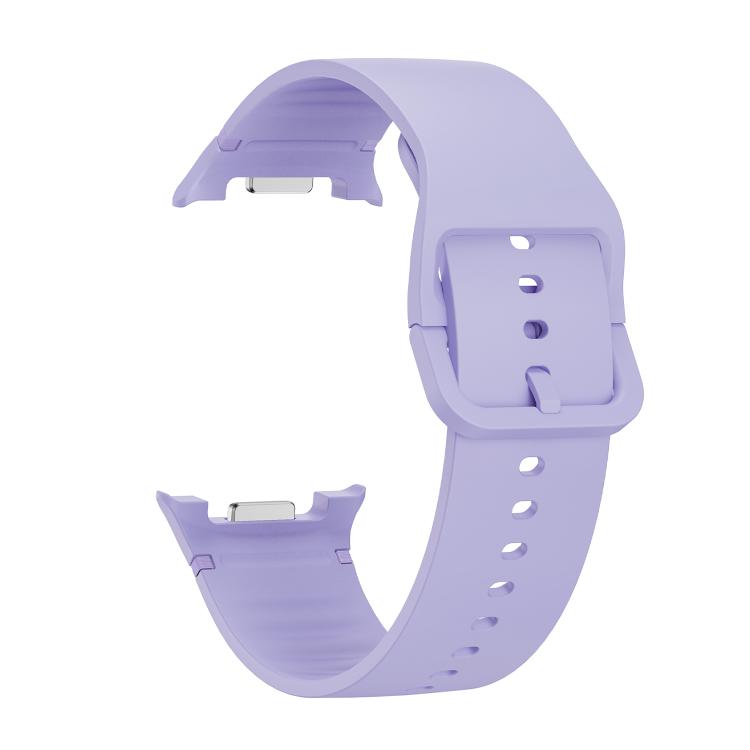 For Samsung Galaxy Watch8 40mm Rhombic Texture Bezel and Solid Color Stitched Silicone Watch Band(Official Purple Silver) - free shipping - PMC TechLife - Order now!