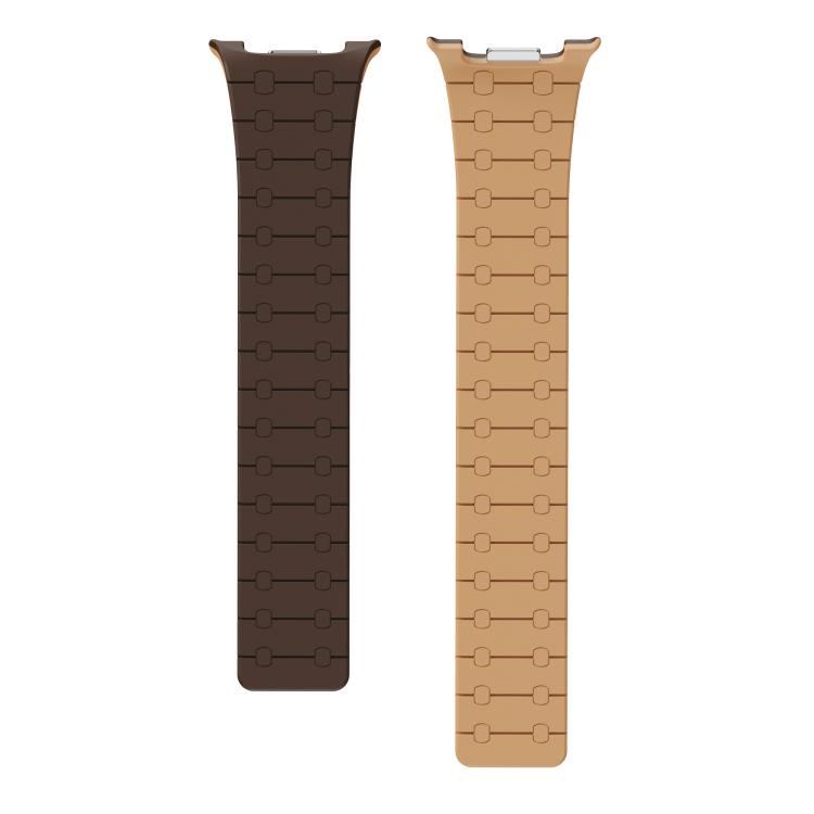 For Samsung Galaxy Watch8 / Watch8 Classic Integrated Magnetic Silicone Watch Band(Dark Brown+Light Brown) - free shipping - PMC TechLife - Order now!