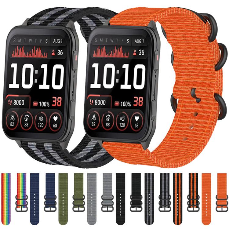 For Garmin Venu X1 Ring Buckle Nylon Canvas Watch Band(Black Orange) - free shipping - PMC TechLife - Order now!