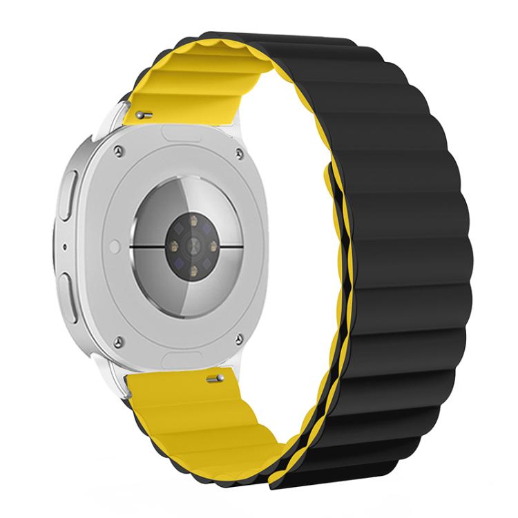 For Samsung Galaxy Watch8 / Watch8 Classic Magnetic Silicone Watch Band(Black+Yellow) - free shipping - PMC TechLife - Order now!