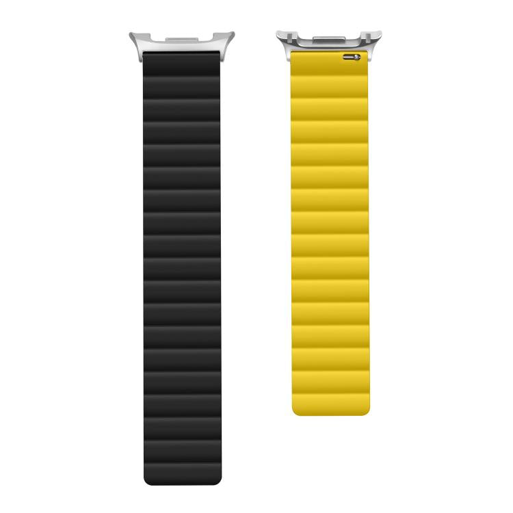 For Samsung Galaxy Watch8 / Watch8 Classic Magnetic Silicone Watch Band(Black+Yellow) - free shipping - PMC TechLife - Order now!