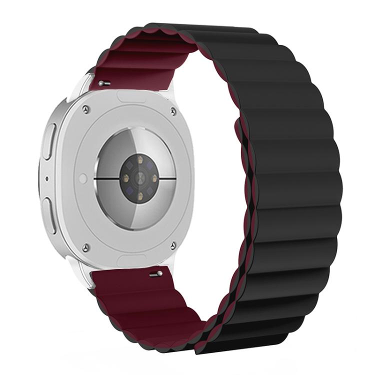 For Samsung Galaxy Watch8 / Watch8 Classic Magnetic Silicone Watch Band(Black+Wine Red) - free shipping - PMC TechLife - Order now!