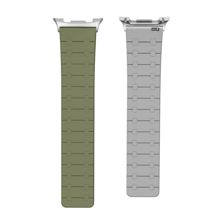 For Samsung Galaxy Watch8 / Watch8 Classic Two Color Loop Magnetic Silicone Watch Band(Green+Gray) - free shipping - PMC TechLife - Order now!