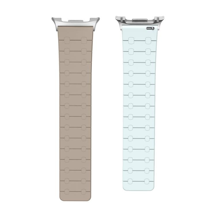 For Samsung Galaxy Watch8 / Watch8 Classic Two Color Loop Magnetic Silicone Watch Band(Khaki+Light Cyan) - free shipping - PMC TechLife - Order now!