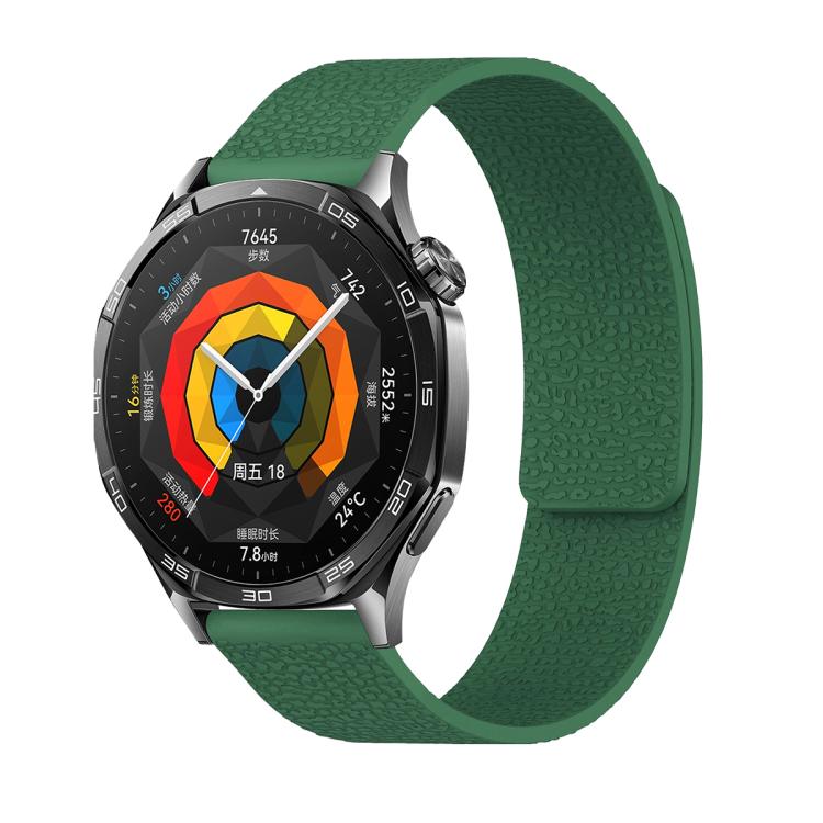 20mm Lychee Texture Soft Magnetic Silicone Watch Band(Green) - free shipping - PMC TechLife - Order now!