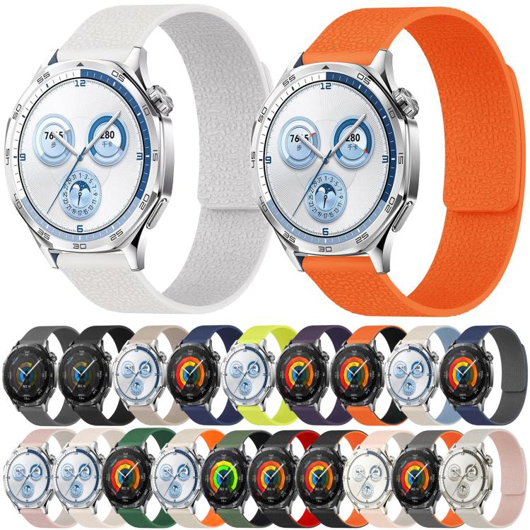18mm Lychee Texture Soft Magnetic Silicone Watch Band(Starlight Orange) - free shipping - PMC TechLife - Order now!