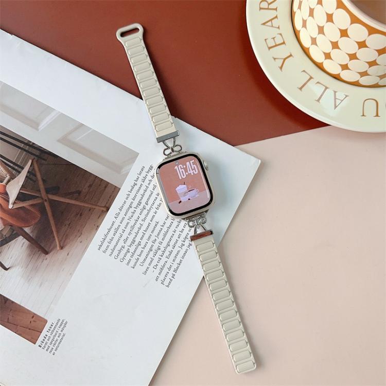 For Apple Watch 42mm / 41mm / 40mm / 38mm Bow Small Waist Magnetic Silicone Watch Band(Black) - free shipping - PMC TechLife - Order now!