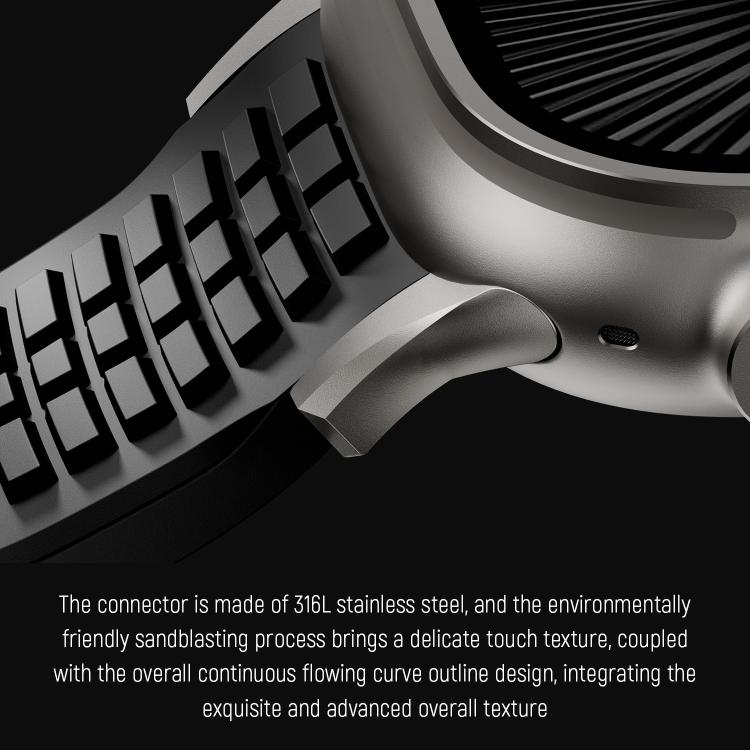 For Apple Watch 46mm / 49mm / 45mm / 44mm Knurled Texture Folding Buckle Silicone Watch Band(Titanium Red) - free shipping - PMC TechLife - Order now!