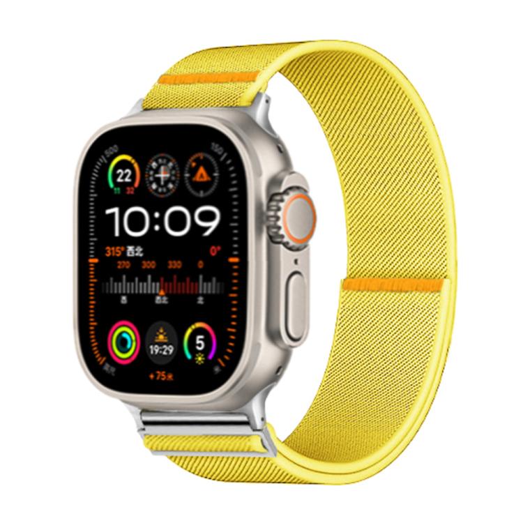 For Apple Watch 46mm / 49mm / 45mm / 44mm Adjustable Single Loop Elastic Nylon Watch Band(Yellow) - free shipping - PMC TechLife - Order now!