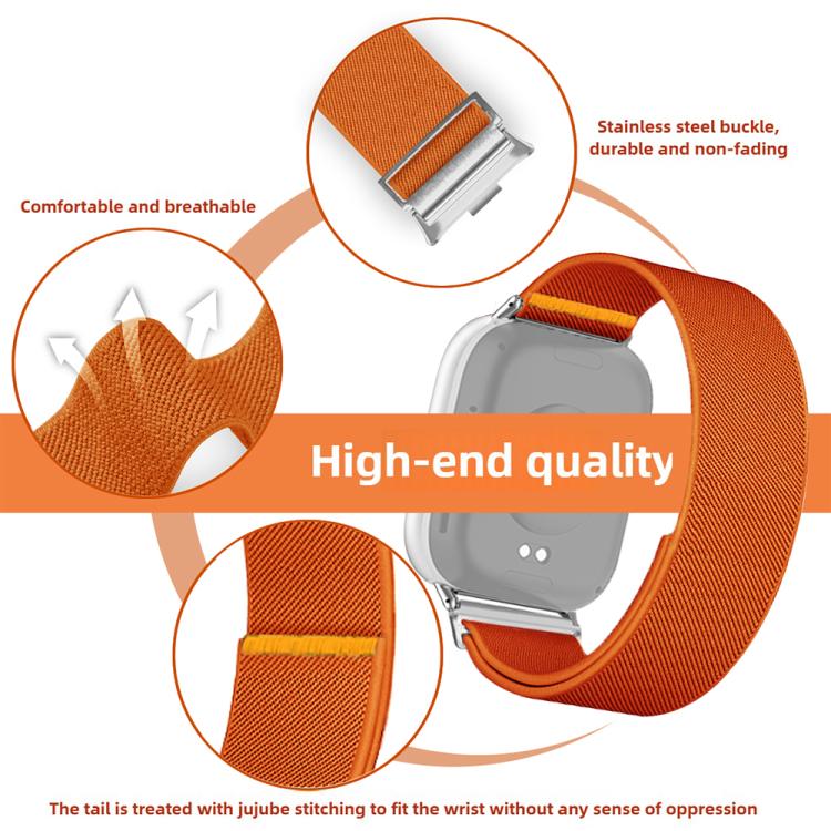 For Xiaomi Smart Band 9 Pro / Redmi Watch 5 Adjustable Single Loop Elastic Nylon Watch Band(Milk Tea) - free shipping - PMC TechLife - Order now!