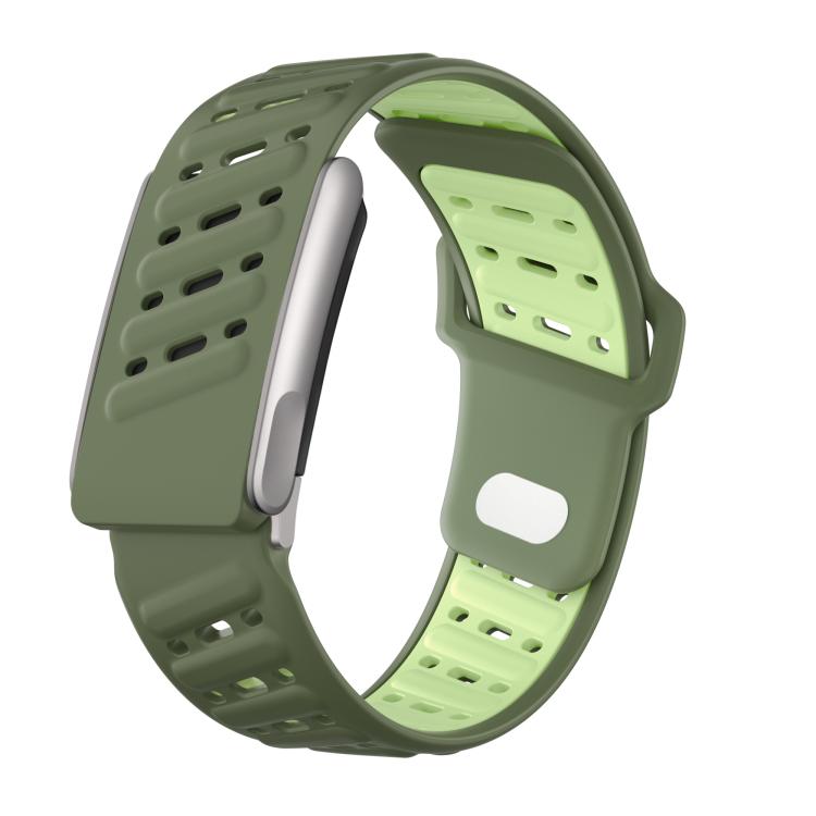 Reverse Buckle Sports Breathable Silicone Watch Band For WHOOP 5.0 Electrocardiogram(Dark Green Light Green) - free shipping - PMC TechLife - Order now!