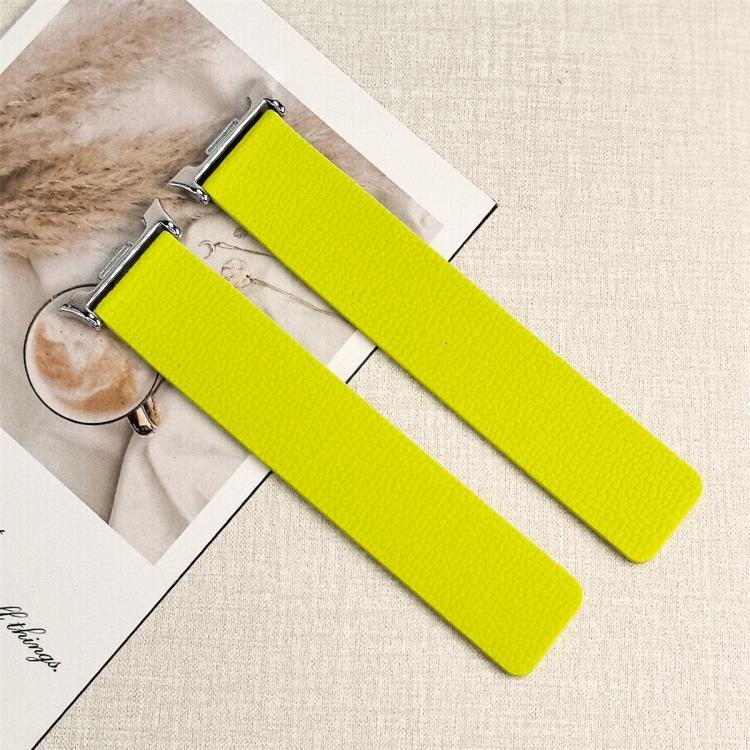 For Samsung Galaxy Watch8 / 8 Classic Lychee Texture Soft Magnetic Silicone Watch Band(Fluorescent Green) - free shipping - PMC TechLife - Order now!