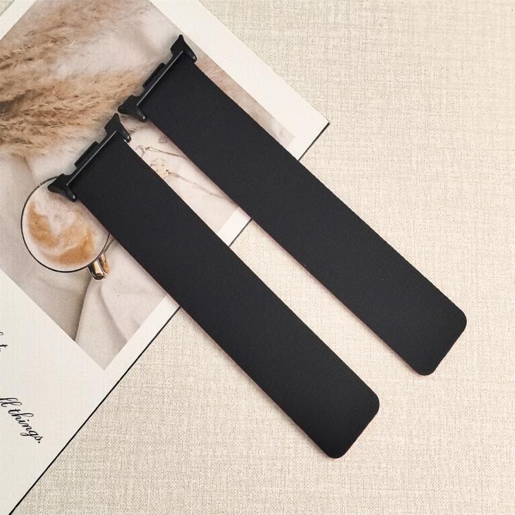 For Samsung Galaxy Watch8 / 8 Classic Lychee Texture Soft Magnetic Silicone Watch Band(Black Orange) - free shipping - PMC TechLife - Order now!