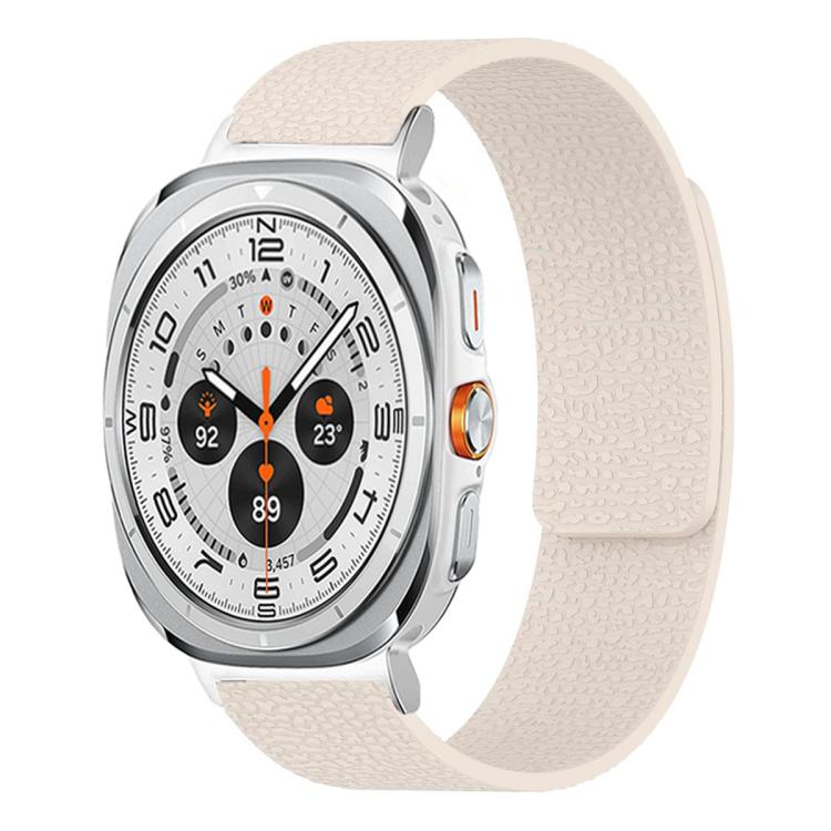 For Samsung Galaxy Watch Ultra 47mm / Ultra 2025 Lychee Texture Soft Magnetic Silicone Watch Band(Starlight) - free shipping - PMC TechLife - Order now!