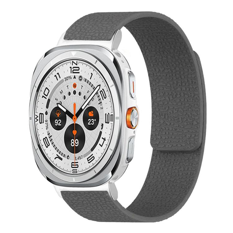 For Samsung Galaxy Watch Ultra 47mm / Ultra 2025 Lychee Texture Soft Magnetic Silicone Watch Band(Gray) - free shipping - PMC TechLife - Order now!