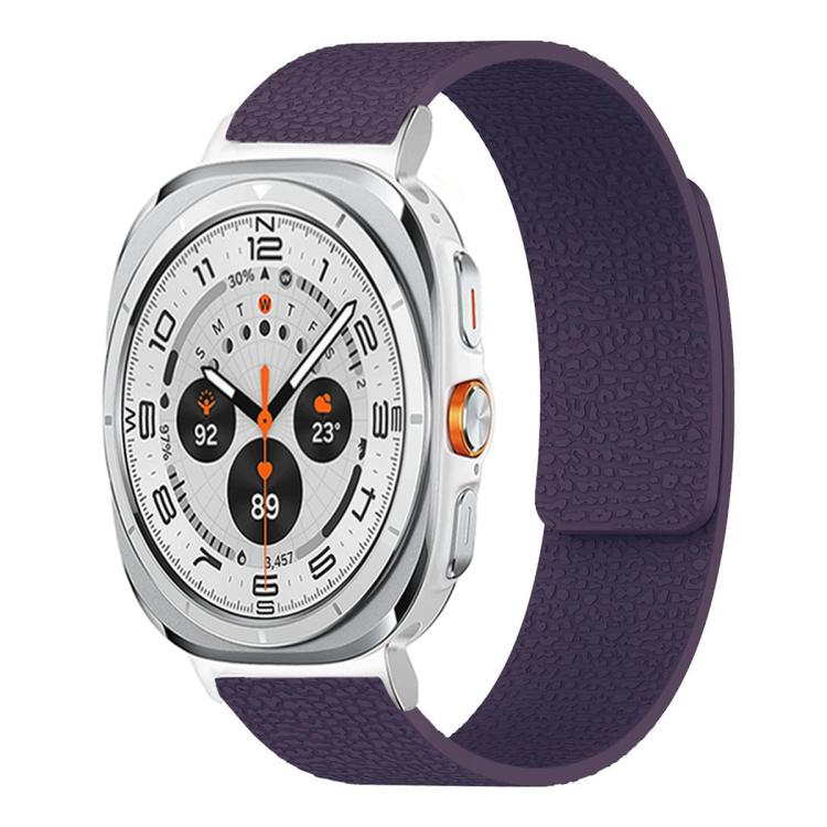 For Samsung Galaxy Watch Ultra 47mm / Ultra 2025 Lychee Texture Soft Magnetic Silicone Watch Band(Purple) - free shipping - PMC TechLife - Order now!