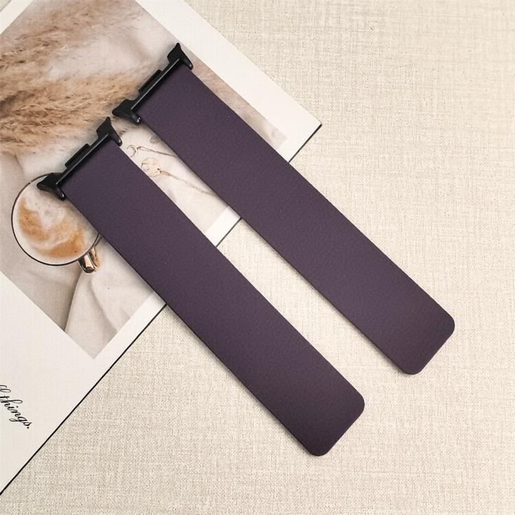 For Samsung Galaxy Watch Ultra 47mm / Ultra 2025 Lychee Texture Soft Magnetic Silicone Watch Band(Purple) - free shipping - PMC TechLife - Order now!