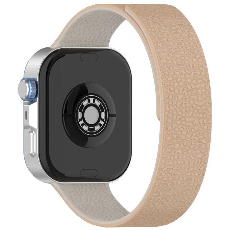 For Huawei Watch Fit4 / Fit4 Pro / Fit3 Lychee Texture Soft Magnetic Silicone Watch Band(Milk Tea White) - free shipping - PMC TechLife - Order now!