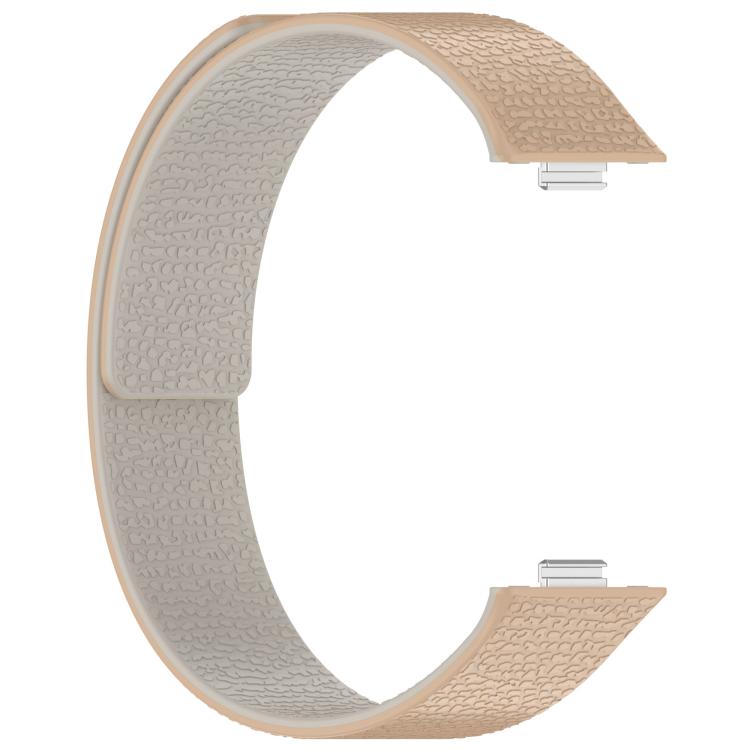 For Huawei Watch Fit4 / Fit4 Pro / Fit3 Lychee Texture Soft Magnetic Silicone Watch Band(Milk Tea White) - free shipping - PMC TechLife - Order now!