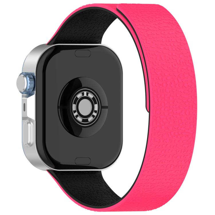 For Huawei Watch Fit4 / Fit4 Pro / Fit3 Lychee Texture Soft Magnetic Silicone Watch Band(Pink Black) - free shipping - PMC TechLife - Order now!