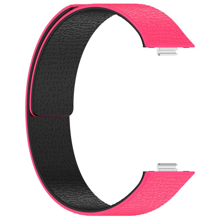 For Huawei Watch Fit4 / Fit4 Pro / Fit3 Lychee Texture Soft Magnetic Silicone Watch Band(Pink Black) - free shipping - PMC TechLife - Order now!