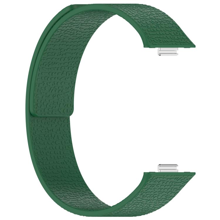 For Huawei Watch Fit4 / Fit4 Pro / Fit3 Lychee Texture Soft Magnetic Silicone Watch Band(Green) - free shipping - PMC TechLife - Order now!