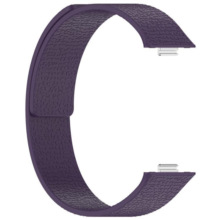 For Huawei Watch Fit4 / Fit4 Pro / Fit3 Lychee Texture Soft Magnetic Silicone Watch Band(Dark Purple) - free shipping - PMC TechLife - Order now!