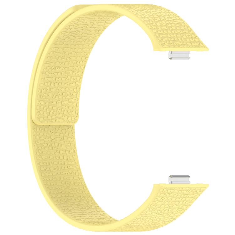 For Huawei Watch Fit4 / Fit4 Pro / Fit3 Lychee Texture Soft Magnetic Silicone Watch Band(Light Yellow) - free shipping - PMC TechLife - Order now!