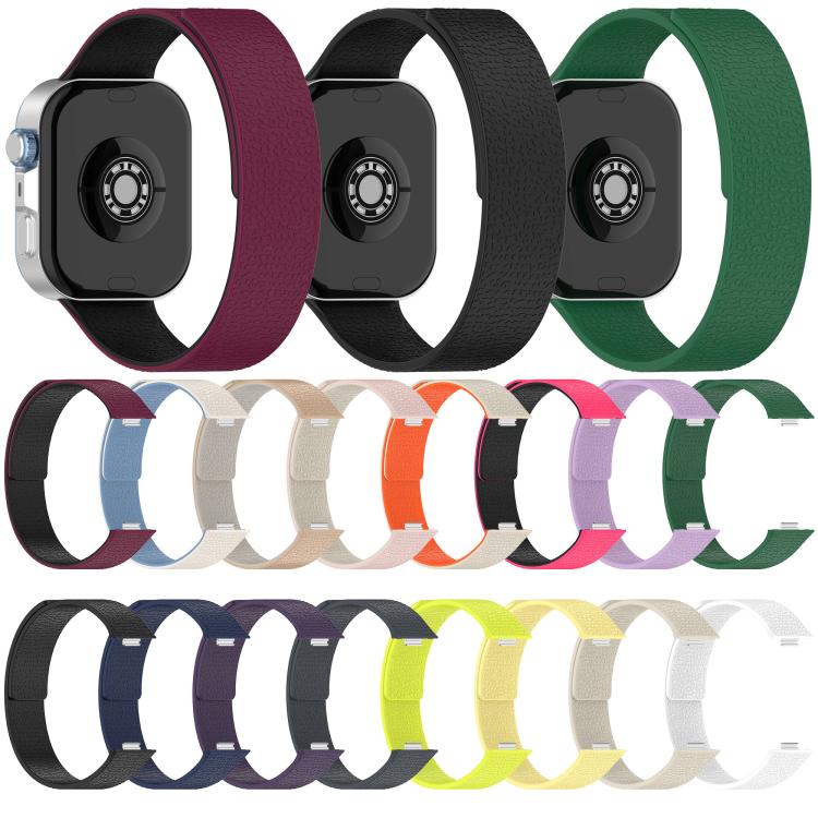 For Huawei Watch Fit4 / Fit4 Pro / Fit3 Lychee Texture Soft Magnetic Silicone Watch Band(White) - free shipping - PMC TechLife - Order now!