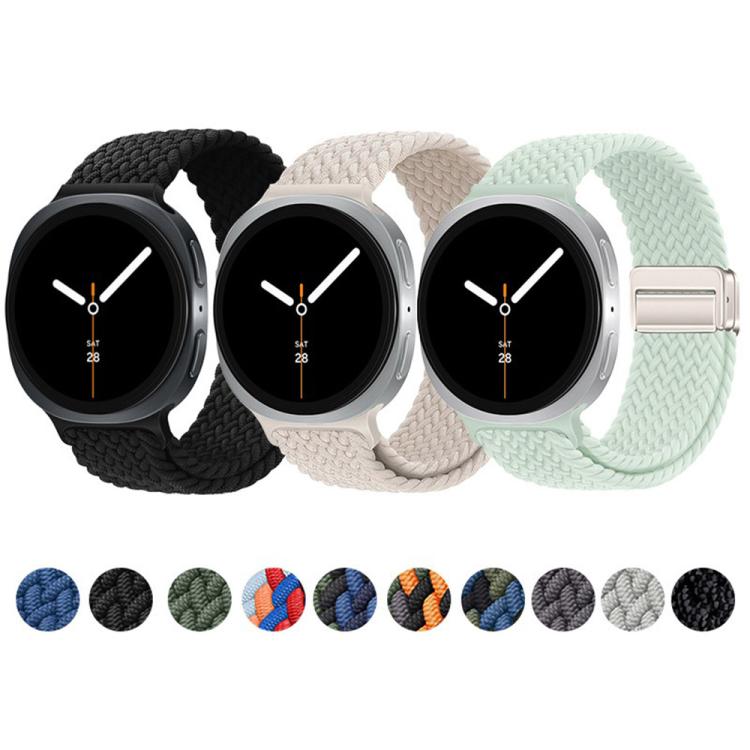 For Samsung Galaxy Watch8 / Watch8 Classic Loop Magnetic Buckle Braided Nylon Watch Band(Dark Olive Green) - free shipping - PMC TechLife - Order now!