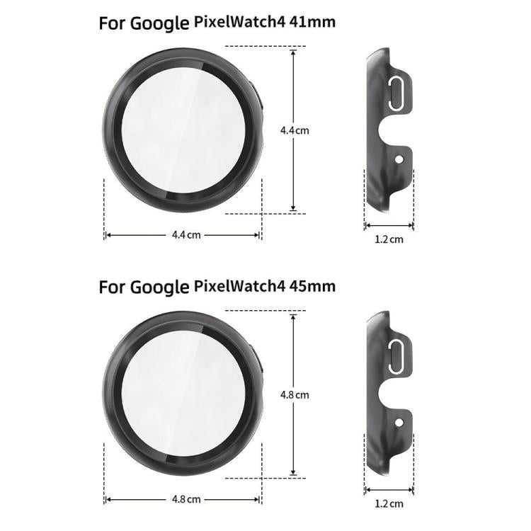 For Google Pixel Watch4 41mm Tempered Film Integrated PC Watch Protective Cover(Black) - free shipping - PMC TechLife - Order now!