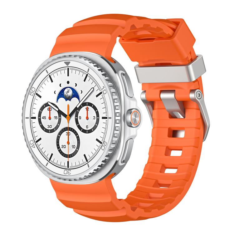 For Samsung Galaxy Watch8 / Watch8 Classic Silver Buckle Silicone Watch Band(Orange) - free shipping - PMC TechLife - Order now!