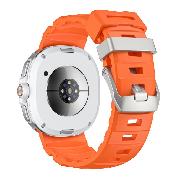 For Samsung Galaxy Watch8 / Watch8 Classic Silver Buckle Silicone Watch Band(Orange) - free shipping - PMC TechLife - Order now!