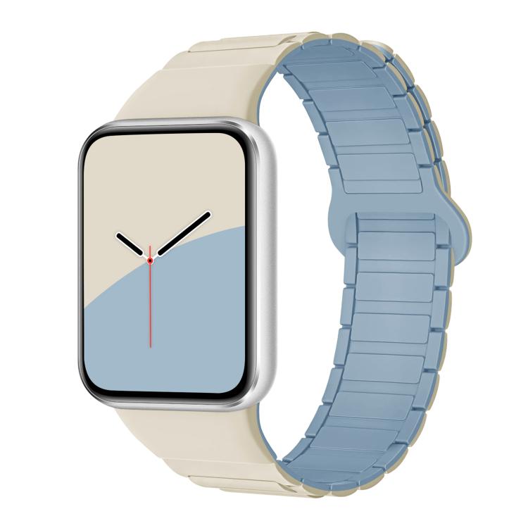 For Xiaomi Smart Band 9 Pro / Redmi Watch 5 Tri-Beads Magnetic Silicone Watch Band(Antique White Misty Blue) - free shipping - PMC TechLife - Order now!