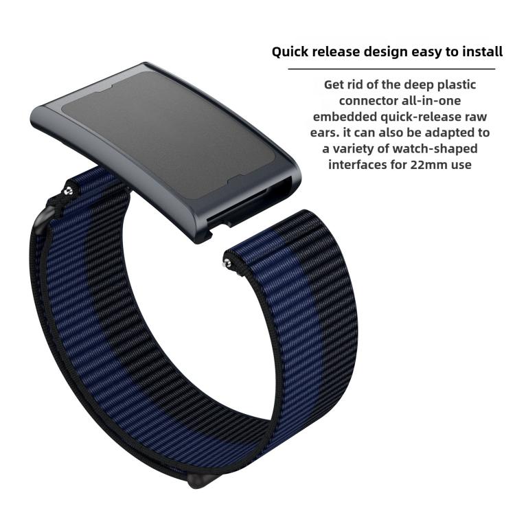 For Amazfit Helio Strap Metal Ring Two Sections Nylon Hook and Loop Fastener Watch Band(Olive Green) - free shipping - PMC TechLife - Order now!