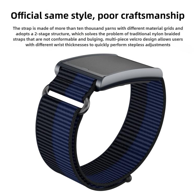 For Amazfit Helio Strap Metal Ring Two Sections Nylon Hook and Loop Fastener Watch Band(Olive Green) - free shipping - PMC TechLife - Order now!