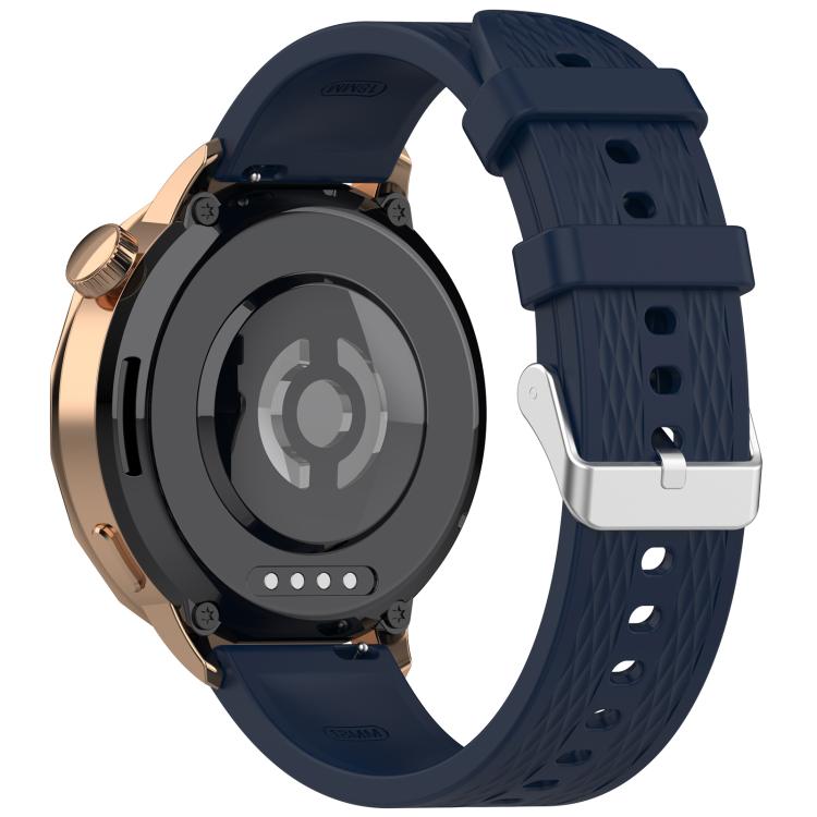 For OnePlus Watch 3 43mm Rhombic Texture Groove Silicone Watch Band(Ink Blue) - free shipping - PMC TechLife - Order now!