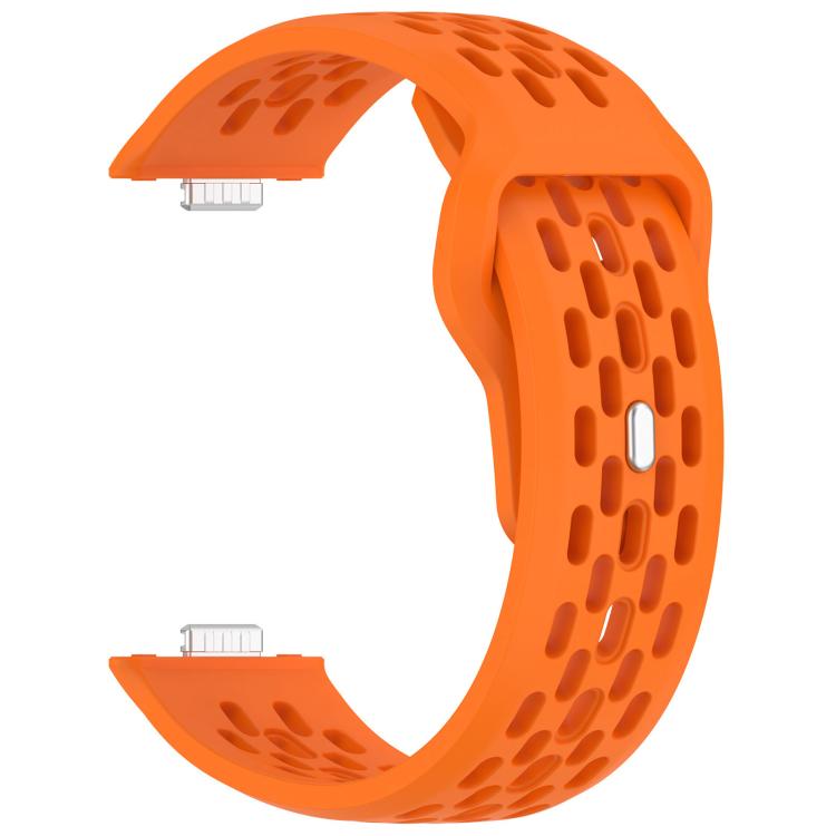 For Huawei Watch Fit4 / Fit4 Pro / Fit3 Mesh Silver Reverse Steel Buckle Silicone Watch Band(Orange) - free shipping - PMC TechLife - Order now!
