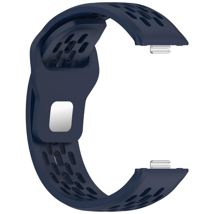 For Huawei Watch Fit4 / Fit4 Pro / Fit3 Mesh Silver Reverse Steel Buckle Silicone Watch Band(Midnight Blue) - free shipping - PMC TechLife - Order now!