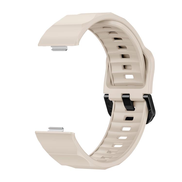 For Huawei Watch Fit3 / Fit4 / Fit4 Pro Wave Black Buckle Silicone Watch Band(Starlight) - free shipping - PMC TechLife - Order now!
