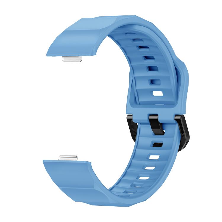 For Huawei Watch Fit3 / Fit4 / Fit4 Pro Wave Black Buckle Silicone Watch Band(Cloud Blue) - free shipping - PMC TechLife - Order now!